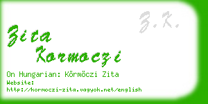 zita kormoczi business card